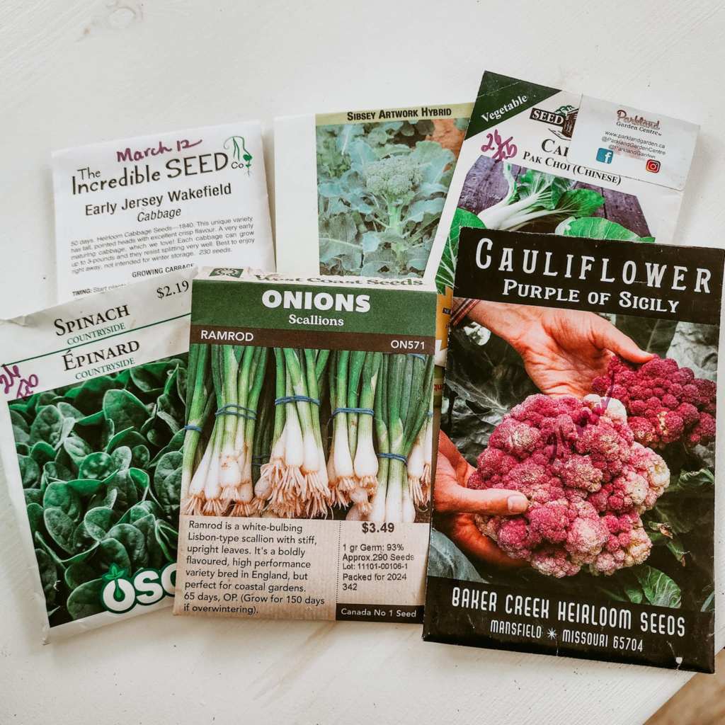 Cool season crops that you can sow in early spring. Direct sow or start 8 weeks before last frost. 