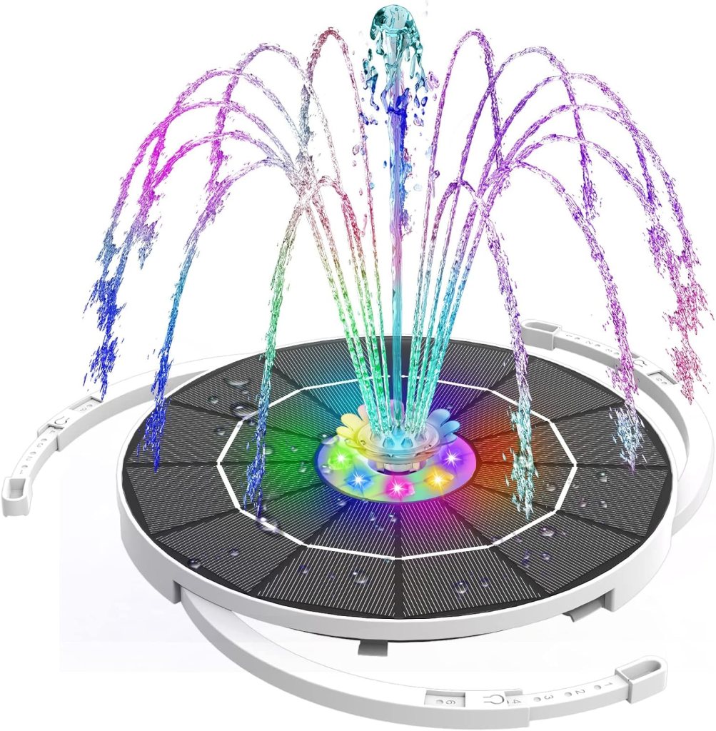 A solar fountain for a birdbath or pond. 