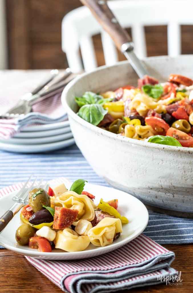 Tortellini antipasto salad. 
