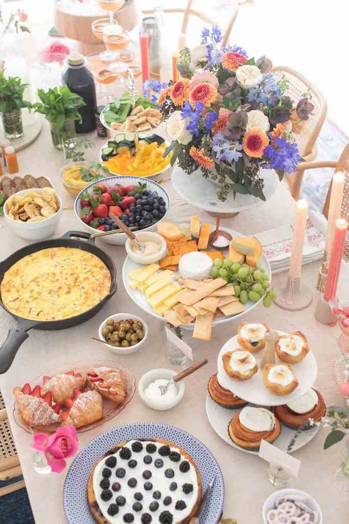 A buffet table.